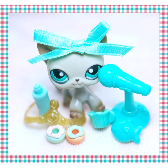 2007 Authentic LPS Littlest Pet Shop #391 Egyptian Shorthair Cat Gold Tiara
